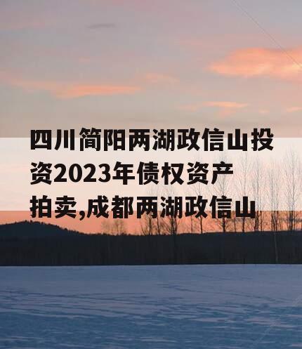 四川简阳两湖政信山投资2023年债权资产拍卖,成都两湖政信山