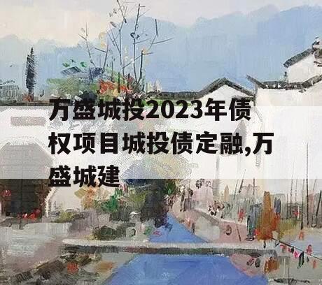 万盛城投2023年债权项目城投债定融,万盛城建