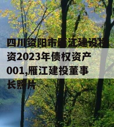 四川资阳市雁江建设投资2023年债权资产001,雁江建投董事长照片