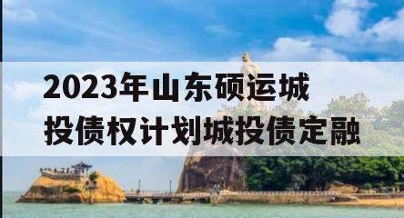 2023年山东硕运城投债权计划城投债定融