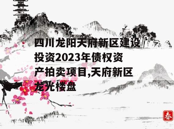 四川龙阳天府新区建设投资2023年债权资产拍卖项目,天府新区龙光楼盘