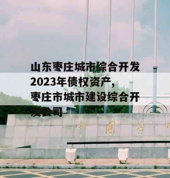 山东枣庄城市综合开发2023年债权资产,枣庄市城市建设综合开发公司