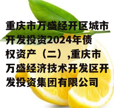 重庆市万盛经开区城市开发投资2024年债权资产（二）,重庆市万盛经济技术开发区开发投资集团有限公司