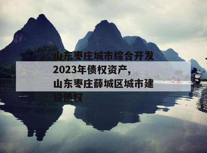 山东枣庄城市综合开发2023年债权资产,山东枣庄薛城区城市建设债权