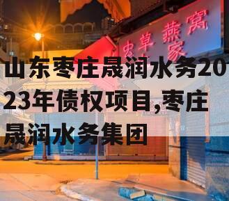 山东枣庄晟润水务2023年债权项目,枣庄晟润水务集团