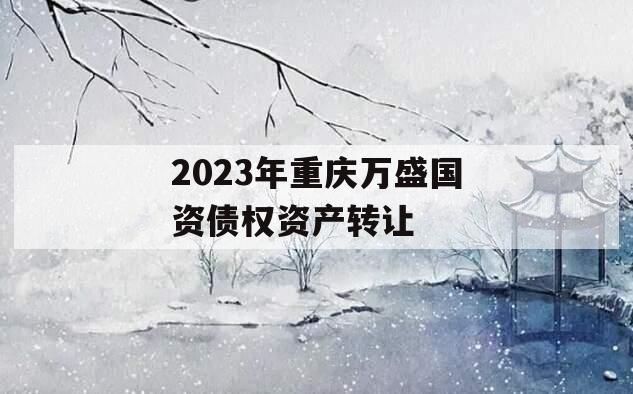 2023年重庆万盛国资债权资产转让