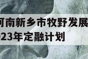 河南新乡市牧野发展2023年定融计划