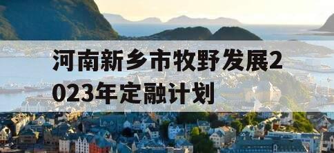 河南新乡市牧野发展2023年定融计划