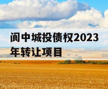 阆中城投债权2023年转让项目