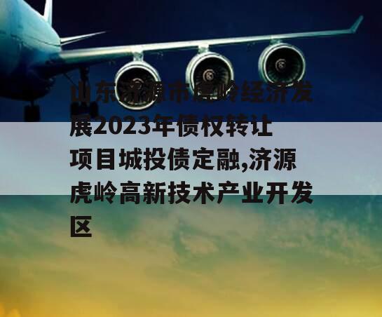 山东济源市虎岭经济发展2023年债权转让项目城投债定融,济源虎岭高新技术产业开发区