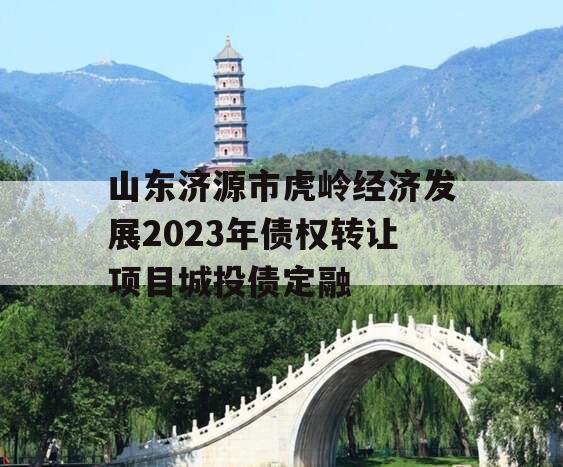 山东济源市虎岭经济发展2023年债权转让项目城投债定融