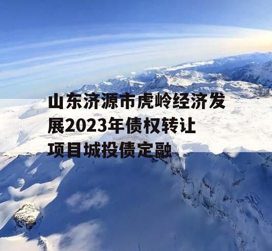 山东济源市虎岭经济发展2023年债权转让项目城投债定融