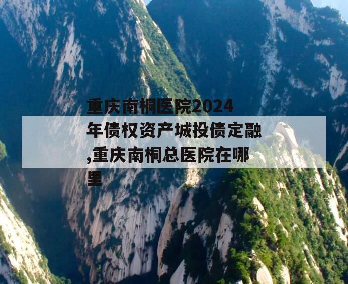 重庆南桐医院2024年债权资产城投债定融,重庆南桐总医院在哪里