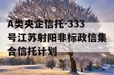 A类央企信托-333号江苏射阳非标政信集合信托计划