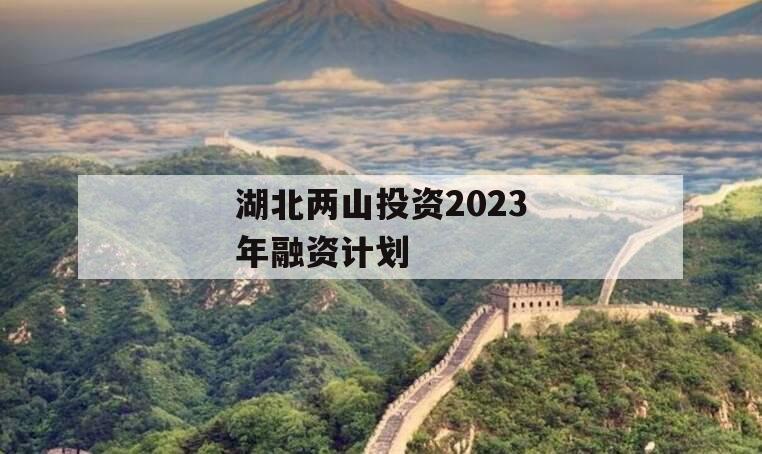 湖北两山投资2023年融资计划