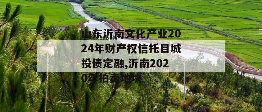 山东沂南文化产业2024年财产权信托目城投债定融,沂南2020年拍卖地块