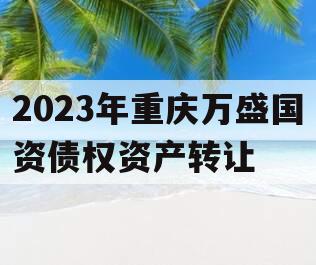 2023年重庆万盛国资债权资产转让