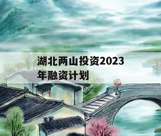 湖北两山投资2023年融资计划