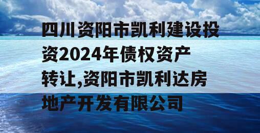 四川资阳市凯利建设投资2024年债权资产转让,资阳市凯利达房地产开发有限公司