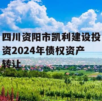 四川资阳市凯利建设投资2024年债权资产转让