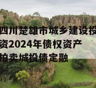 四川楚雄市城乡建设投资2024年债权资产拍卖城投债定融