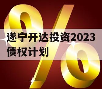 遂宁开达投资2023债权计划