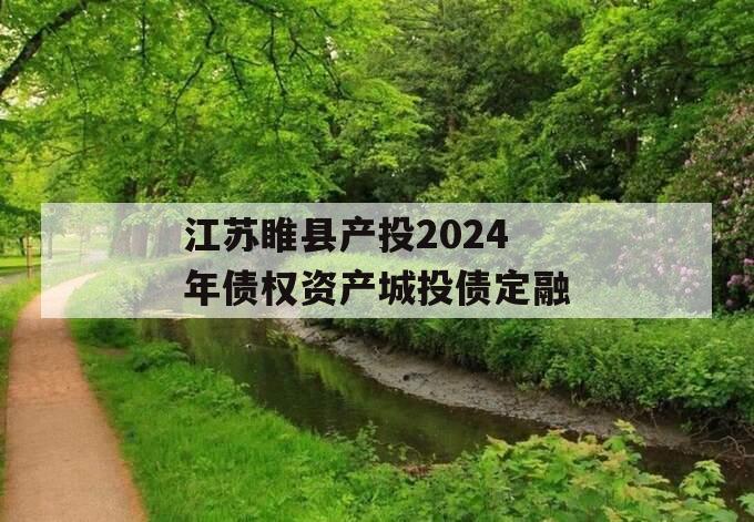 江苏睢县产投2024年债权资产城投债定融