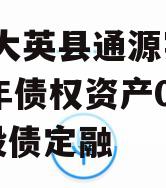 四川大英县通源实业2023年债权资产001城投债定融