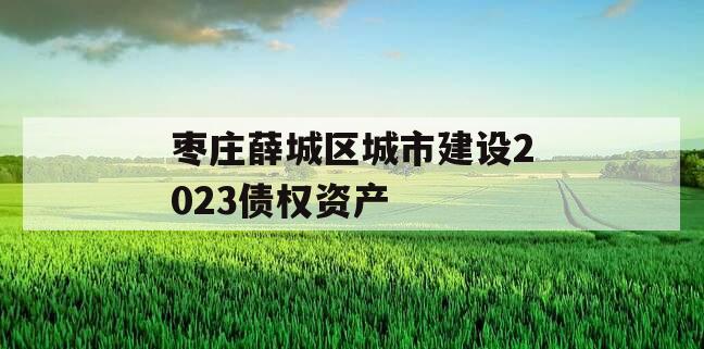 枣庄薛城区城市建设2023债权资产