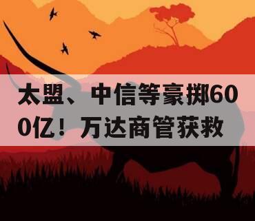 太盟、中信等豪掷600亿！万达商管获救