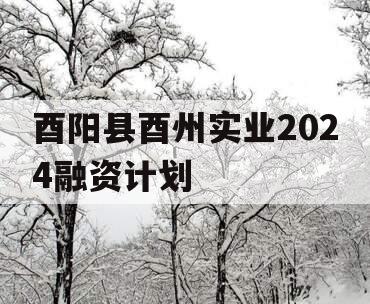 酉阳县酉州实业2024融资计划