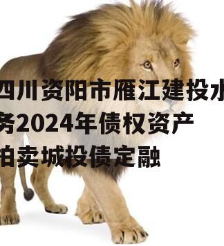 四川资阳市雁江建投水务2024年债权资产拍卖城投债定融