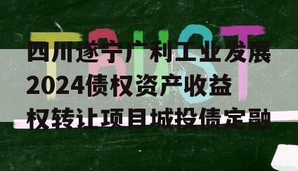 四川遂宁广利工业发展2024债权资产收益权转让项目城投债定融