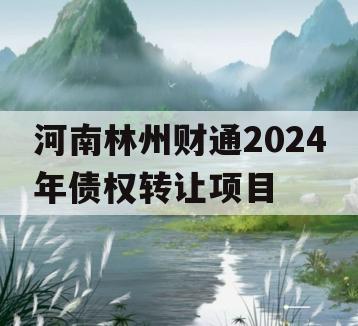 河南林州财通2024年债权转让项目
