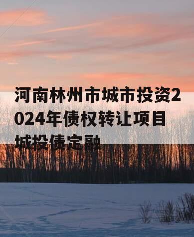 河南林州市城市投资2024年债权转让项目城投债定融