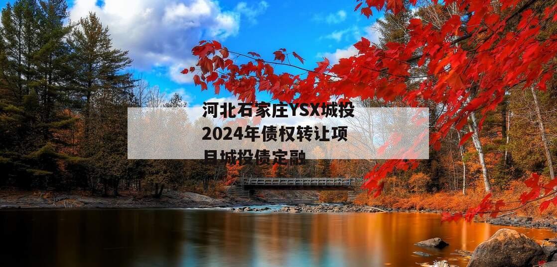 河北石家庄YSX城投2024年债权转让项目城投债定融