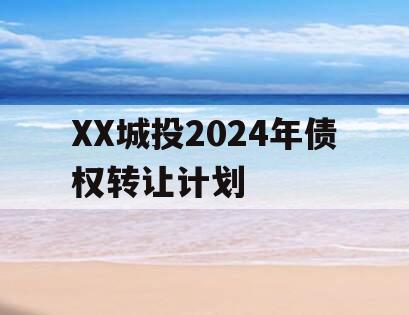 XX城投2024年债权转让计划