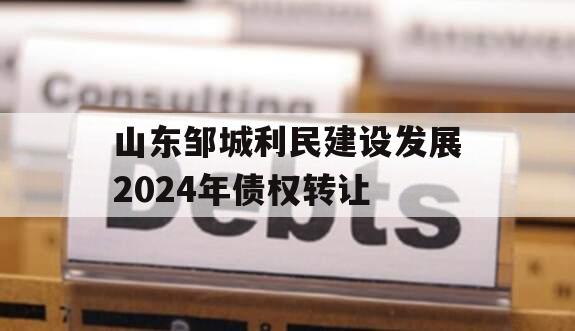 山东邹城利民建设发展2024年债权转让