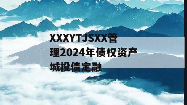 XXXYTJSXX管理2024年债权资产城投债定融
