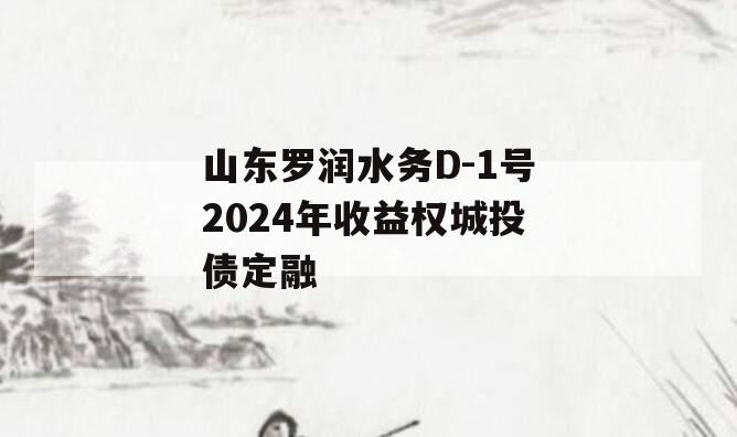 山东罗润水务D-1号2024年收益权城投债定融