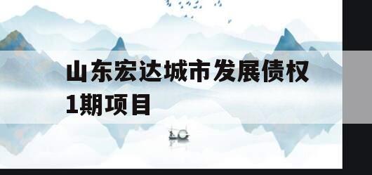 山东宏达城市发展债权1期项目