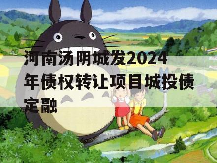 河南汤阴城发2024年债权转让项目城投债定融