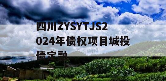 四川ZYSYTJS2024年债权项目城投债定融