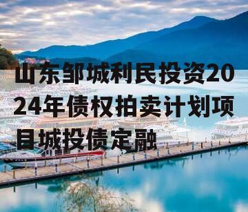 山东邹城利民投资2024年债权拍卖计划项目城投债定融