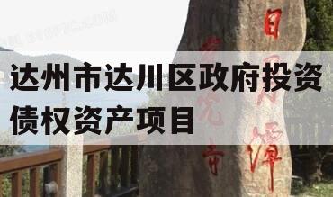 达州市达川区政府投资债权资产项目