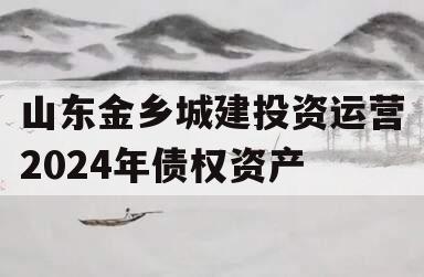 山东金乡城建投资运营2024年债权资产