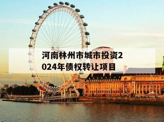 河南林州市城市投资2024年债权转让项目