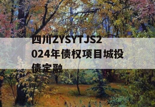 四川ZYSYTJS2024年债权项目城投债定融