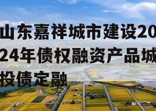 山东嘉祥城市建设2024年债权融资产品城投债定融