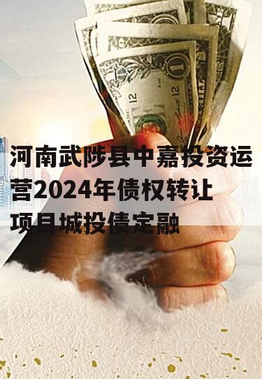 河南武陟县中嘉投资运营2024年债权转让项目城投债定融